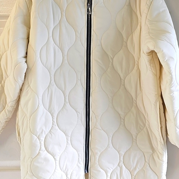 NWT Steve Madden Quilted Military Liner Jacket Large Oatmeal - Picture 5 of 16